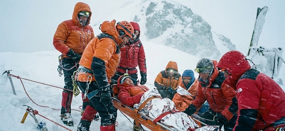 雪山での遭難者を救助する捜索隊員ら(イメージ)